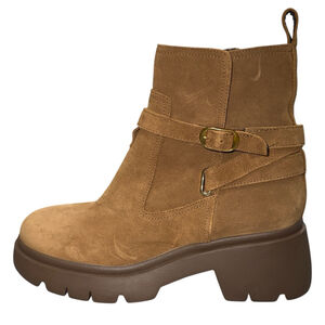 Steve Madden Womens Size 9 Brown Suede Lug Sole Platform‎ Ankle Boots